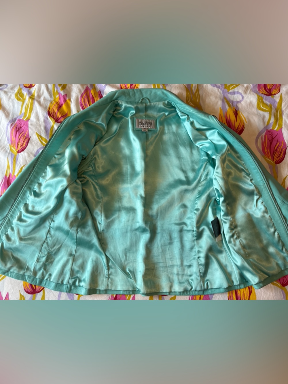 Wilsons Leather Aqua Zip-Front Women's Leather Jacket - Picture 3 of 8